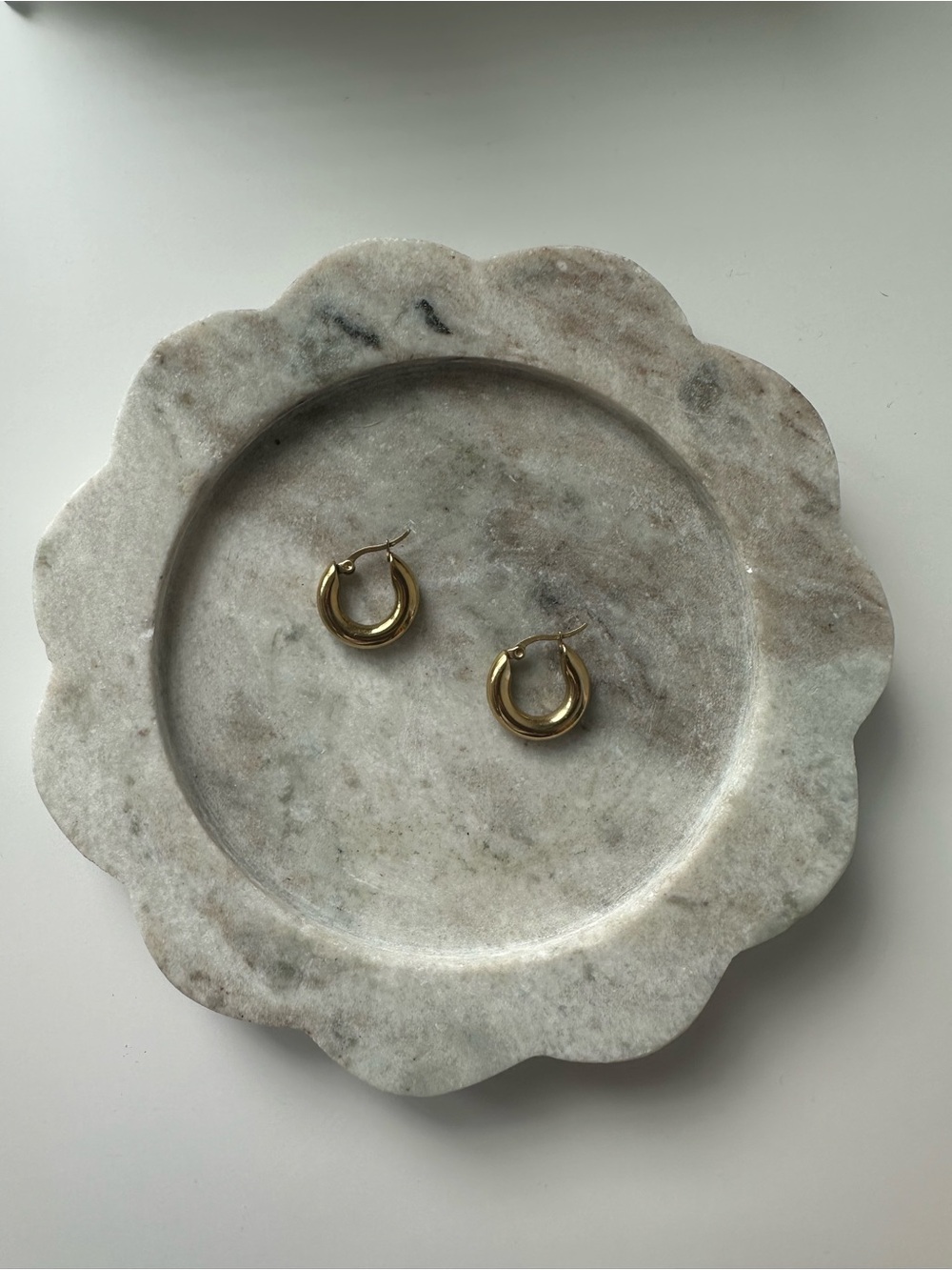Modern Gold Chunky Hoop Earrings — Women's Water-Resistant Hoops